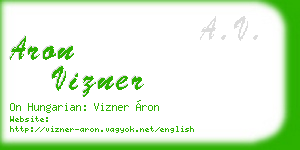 aron vizner business card